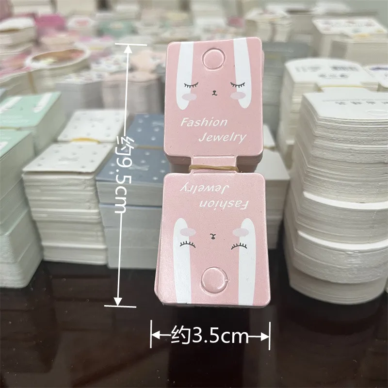 50pcs 9x3.5cm Kraft Paper Packing for Necklace Bracelets Jewelry Display Cards Handmade Jewelry Hairband Price Tags Card Holder