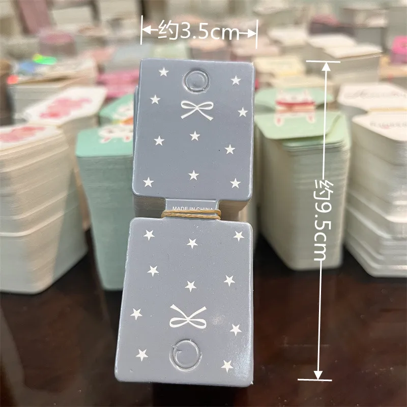 50pcs 9x3.5cm Kraft Paper Packing for Necklace Bracelets Jewelry Display Cards Handmade Jewelry Hairband Price Tags Card Holder