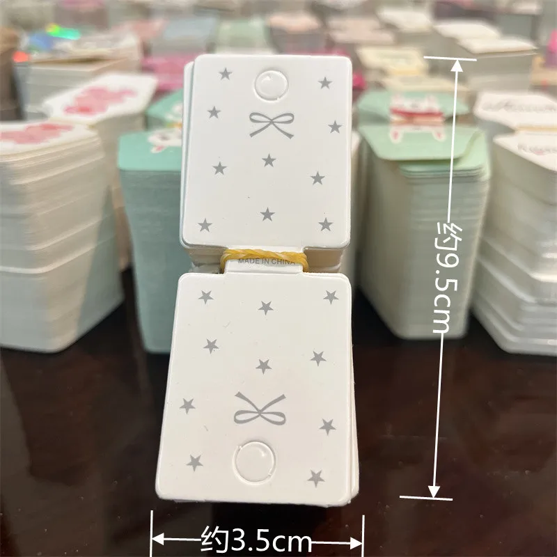 50pcs 9x3.5cm Kraft Paper Packing for Necklace Bracelets Jewelry Display Cards Handmade Jewelry Hairband Price Tags Card Holder
