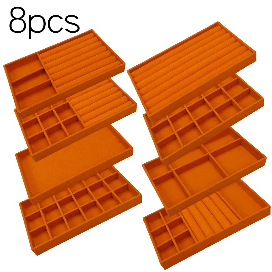 1PC, Flocking Jewelry Box Jewelry Tray, Color: Orange