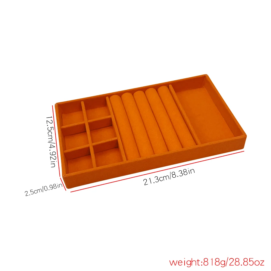 1PC, Flocking Jewelry Box Jewelry Tray, Color: Orange