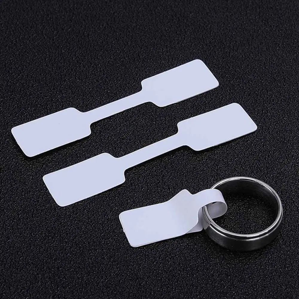 White Jewelry Sticky Necklace Stickers Display Tags Paper Price Labels Hang Size Ring Sticker