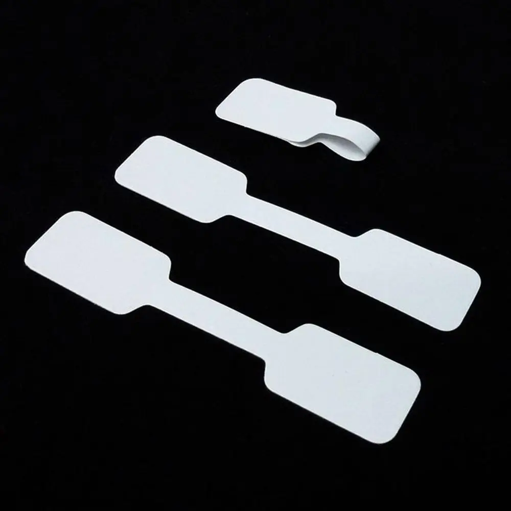 White Jewelry Sticky Necklace Stickers Display Tags Paper Price Labels Hang Size Ring Sticker