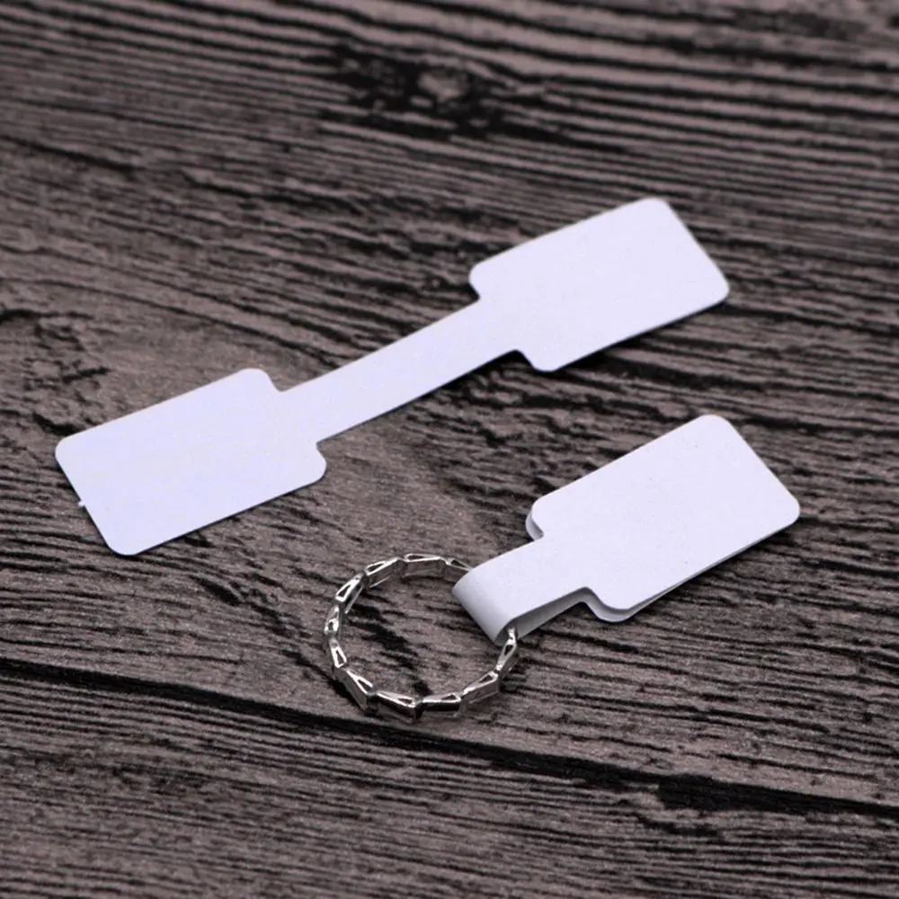 White Jewelry Sticky Necklace Stickers Display Tags Paper Price Labels Hang Size Ring Sticker