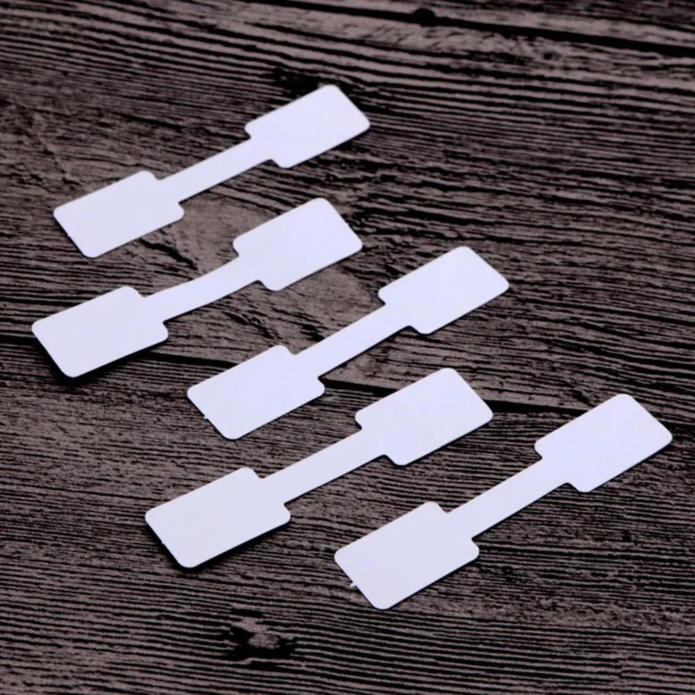 White Jewelry Sticky Necklace Stickers Display Tags Paper Price Labels Hang Size Ring Sticker