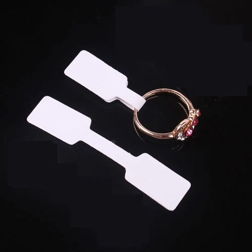 White Jewelry Sticky Necklace Stickers Display Tags Paper Price Labels Hang Size Ring Sticker