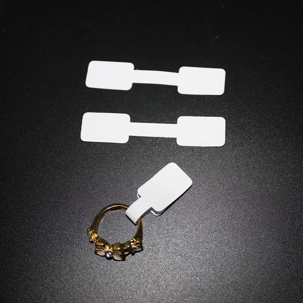 White Jewelry Sticky Necklace Stickers Display Tags Paper Price Labels Hang Size Ring Sticker