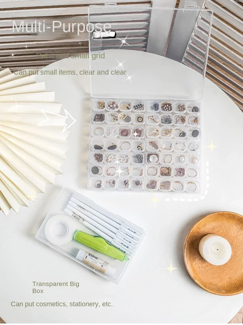 Portable Transparent Jewelry Box Earring Necklace Earring Tray Storage Box Small Earrings Anti-Oxidation Box