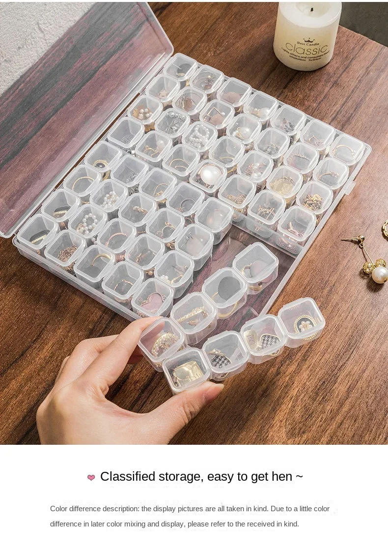 Portable Transparent Jewelry Box Earring Necklace Earring Tray Storage Box Small Earrings Anti-Oxidation Box