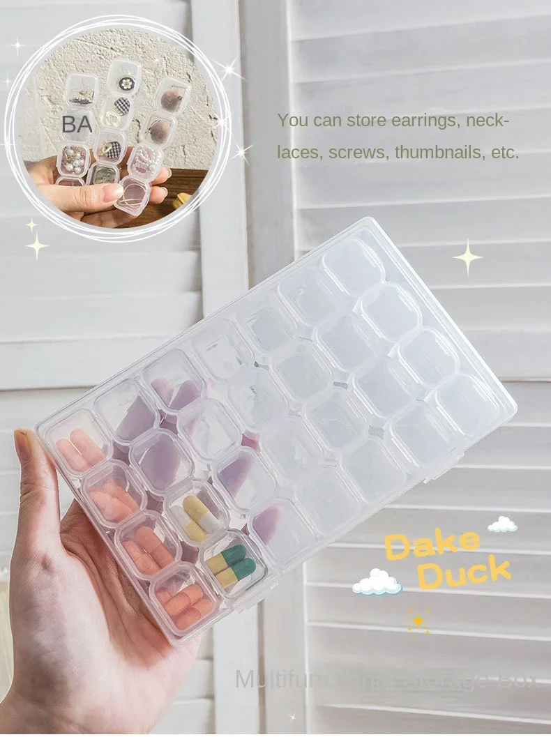 Portable Transparent Jewelry Box Earring Necklace Earring Tray Storage Box Small Earrings Anti-Oxidation Box