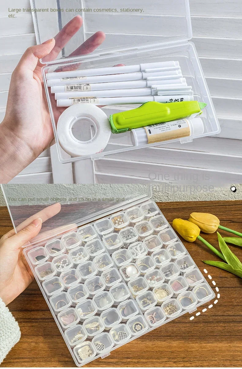Portable Transparent Jewelry Box Earring Necklace Earring Tray Storage Box Small Earrings Anti-Oxidation Box