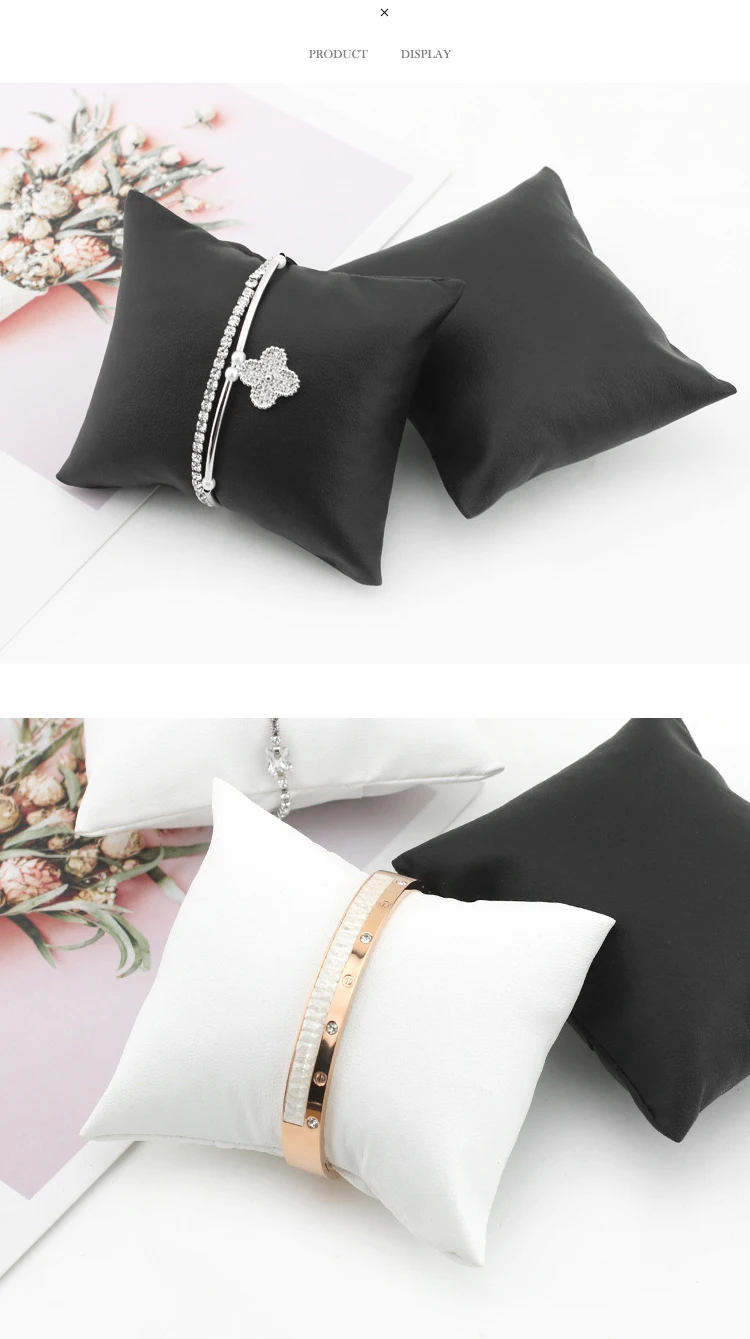 Wholesale Quality Leatherette Bracelet Bangle Pillow Stand Holder Chain Jewelry Display Showcase Watch Cushion Pillows for Box