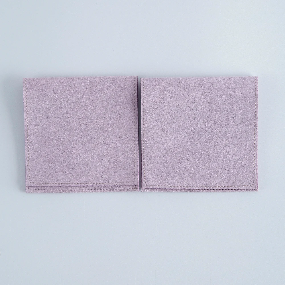 5pcs Jewelery Gift Bag Microfiber Jewellry Pouch with Ribbon Envelope Gift Packaging Organizer Bag for Ring Earrings Necklace