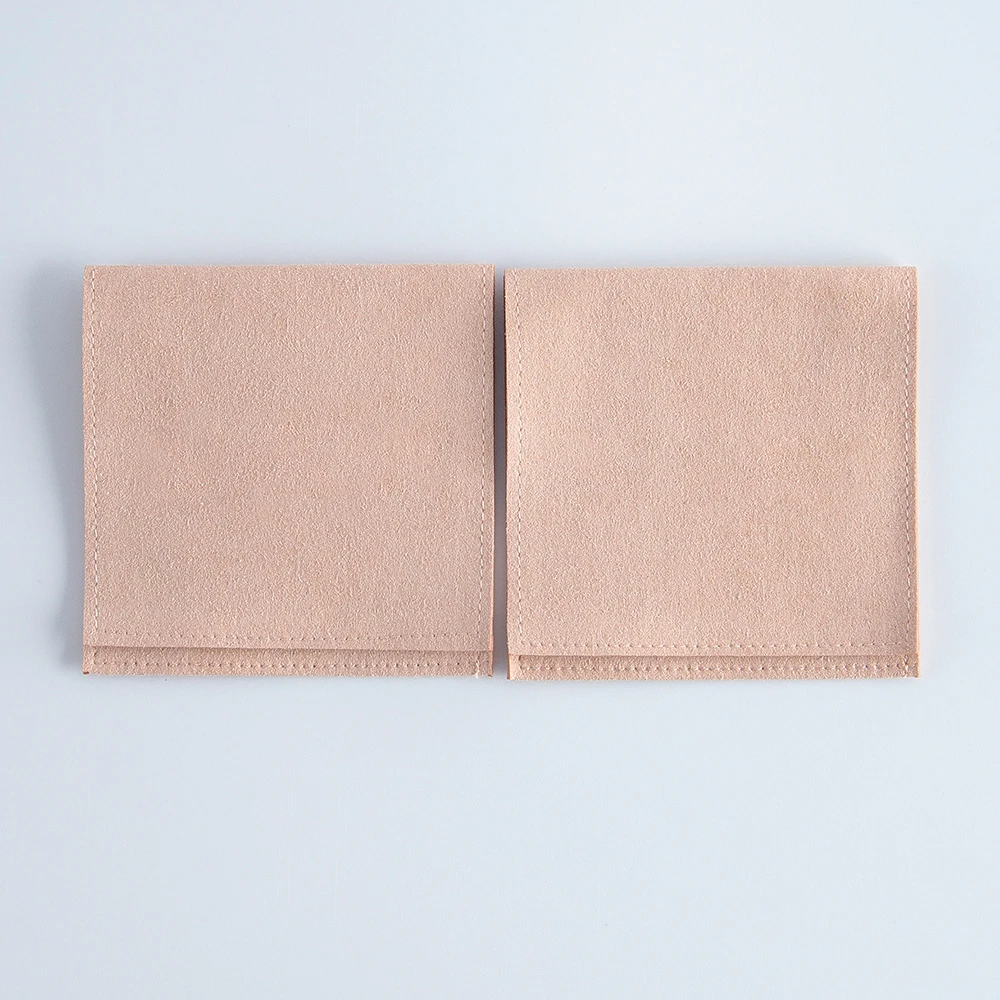 5pcs Jewelery Gift Bag Microfiber Jewellry Pouch with Ribbon Envelope Gift Packaging Organizer Bag for Ring Earrings Necklace