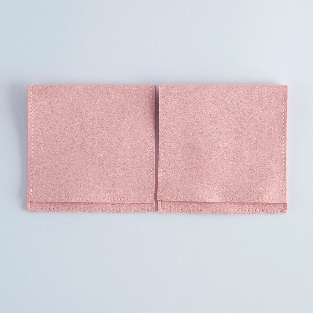 5pcs Jewelery Gift Bag Microfiber Jewellry Pouch with Ribbon Envelope Gift Packaging Organizer Bag for Ring Earrings Necklace