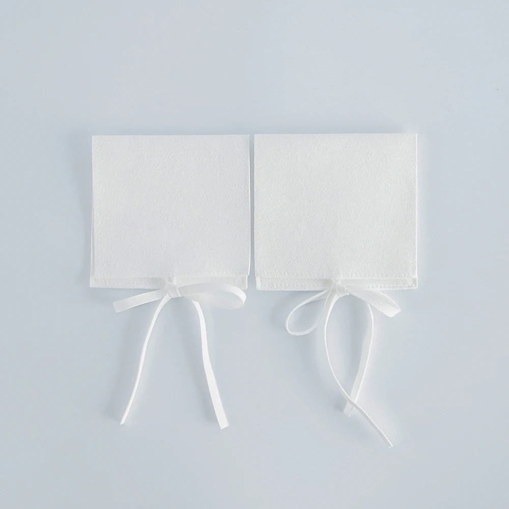 5pcs Jewelery Gift Bag Microfiber Jewellry Pouch with Ribbon Envelope Gift Packaging Organizer Bag for Ring Earrings Necklace