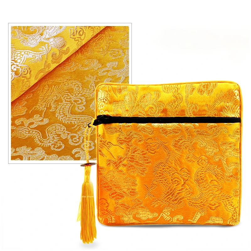 Zipper Tassel Jewelry Storage Bag Jewelry Bag Embroidered Small Cloth Bag Brocade Box Buddha Bead Bag Bracelet Lucky Bag