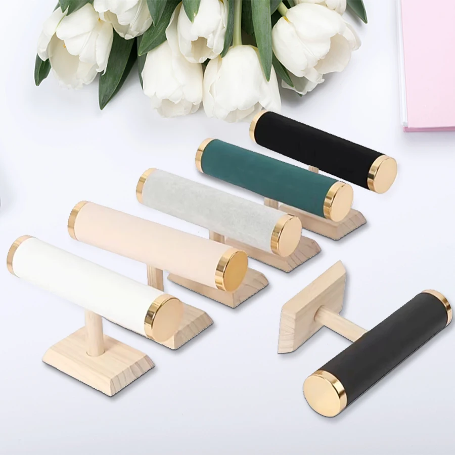 Solid Wood Single Layer Metal Cover Bracelet Holder Packaging Supplies Jewelry Display Jeweler Organizer Woman
