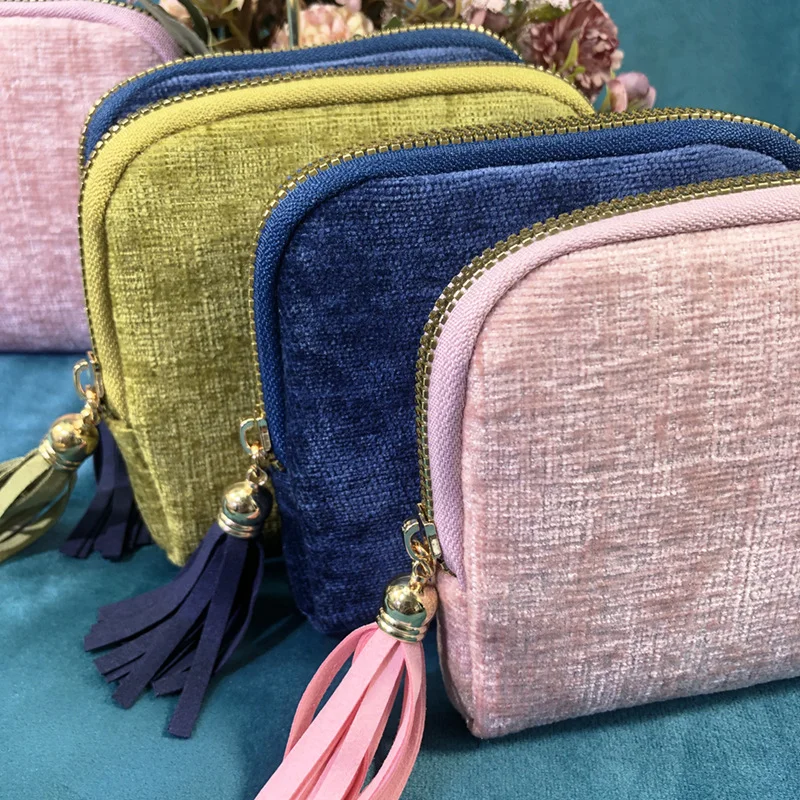 High-end Velvet Jewelry Storage Bag Six Layers Crystal Bracelet Tassel Storage Bag Bracelet Cloth Bag Jewelry Bag Accessories