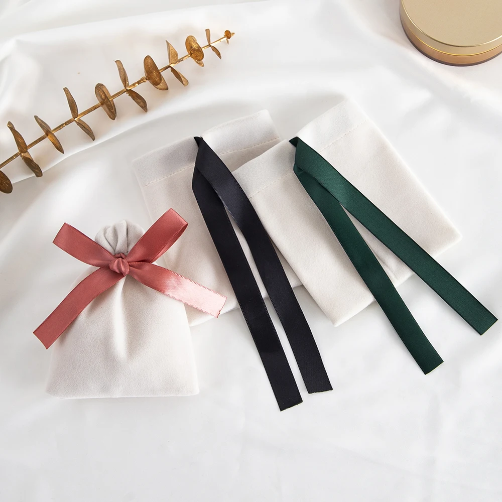 5Pcs Beige Velvet Bag Jewelry Suede Gift 7x9cm 10x12cm 12x15cm 15x20cm Packaging Wedding Favors Candy Earrings Bracelet Pouches