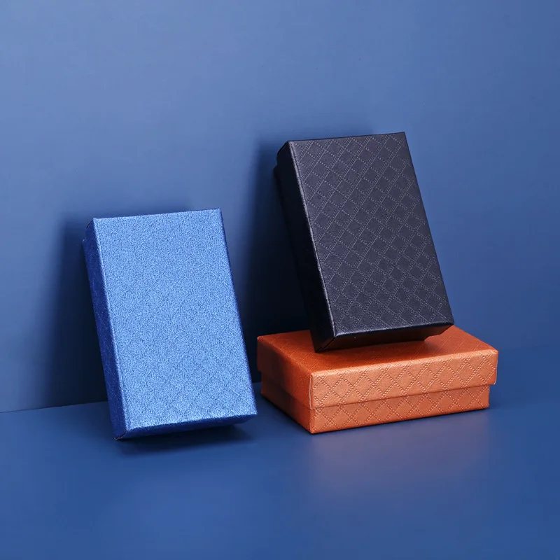10Pcs 8x5x2.5cm Jewelry Paper Organizer Box for Rings Earrings Studs Key Necklace Packaging Gift Boxes Display with Black Sponge
