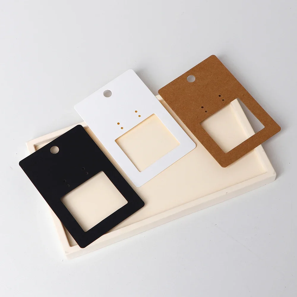 50Pcs 6x9cm Hangable Earrings Jewelry Display Kraft Card With Or Without Bags Wholesale Packaging Half Frame Personalized Design