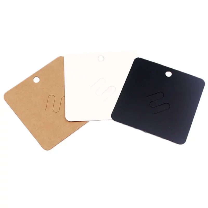 50pcs/lot Brooches Display Cards Blank Kraft Paper Tag for Jewelry Packaging Cards Small Business Sale Hang Price Tag Card 7*7cm