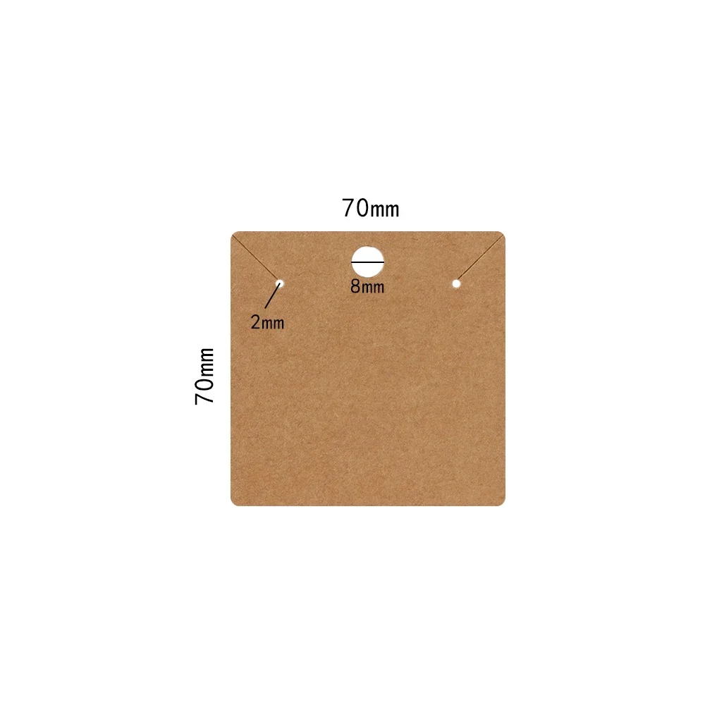 50/100pc 7x7cm Paper Cardboard Necklaces Display Card for Earrings Wholesale Jewelry Packaging Business Hangable Bags Supplier