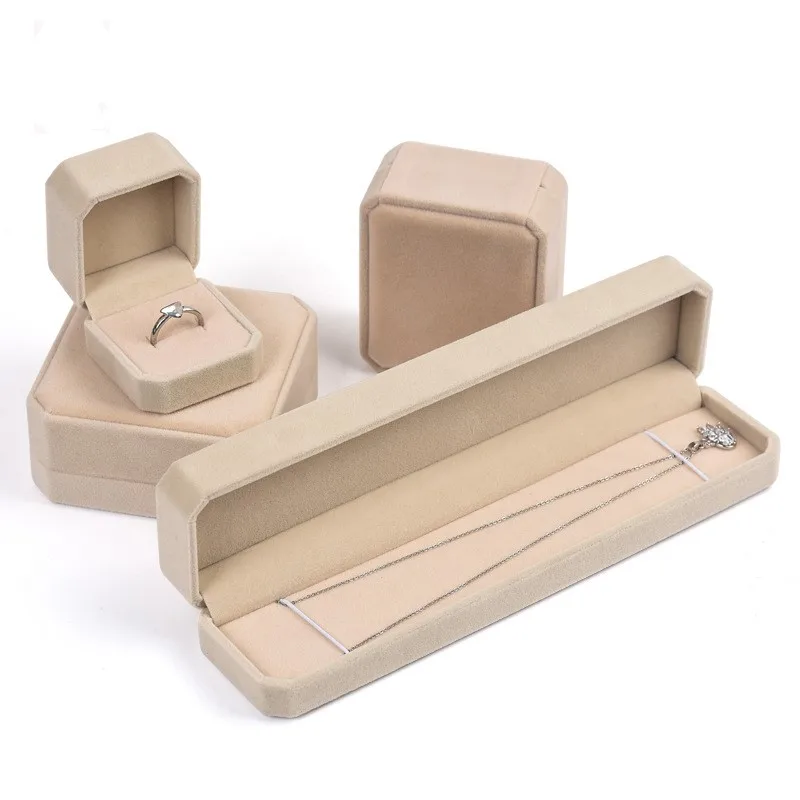 High-end Velvet Jewelry Box Necklace Ring Bracelet Pendant Earrings Storage Wedding Party Gift Box Jewelry Organizer Box Joyero