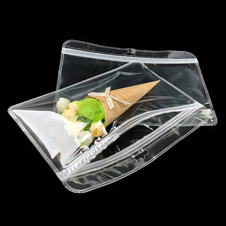 50pcs Transparent Self Sealing Bags Hang Pouch Thicken OPP Bags for DIY Jewelry Retail Display Packaging Storage Ziplock Bag