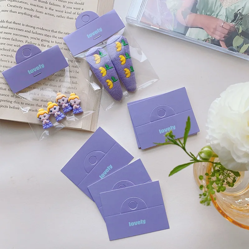 100pcs Foldable Jewelry Packaging Cards Label Tag with Hole DIY Handmade Jewellery Accessories Display Small Bussiness Wholesale