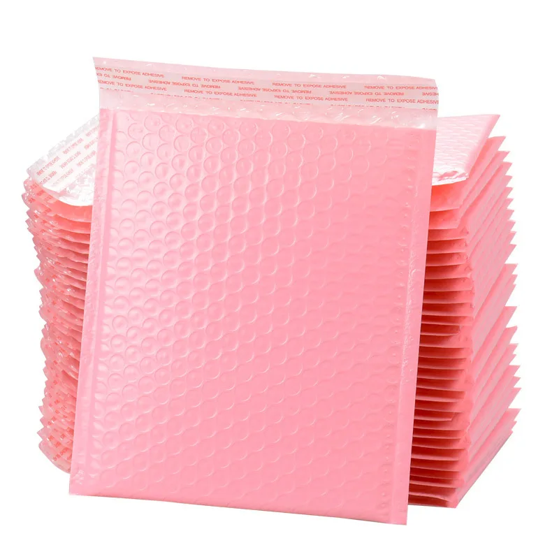 10Pcs Pink Opaque Bubble Mailer Padded Envelope Self-sealing Packaging Bag Jewelry Gift Mailing Bag
