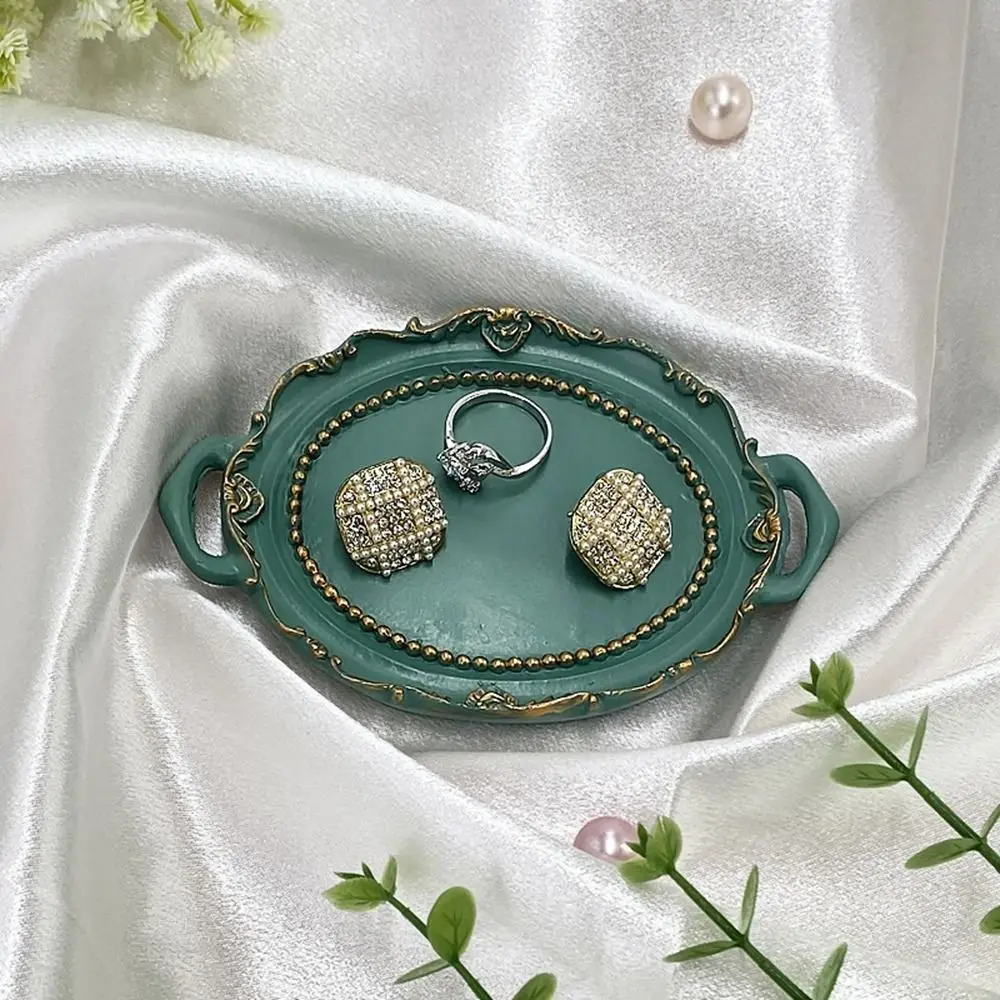 New Nordic Decorative Jewelry Plate Retro Earrings Storage Tray Mini resin Jewelry Dish Necklace Earrings Jewelry Display Tray