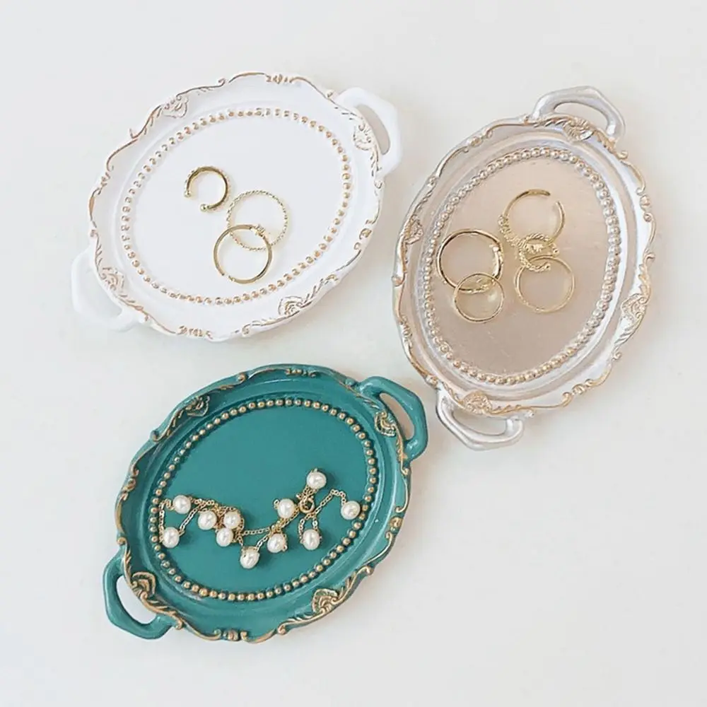 New Nordic Decorative Jewelry Plate Retro Earrings Storage Tray Mini resin Jewelry Dish Necklace Earrings Jewelry Display Tray
