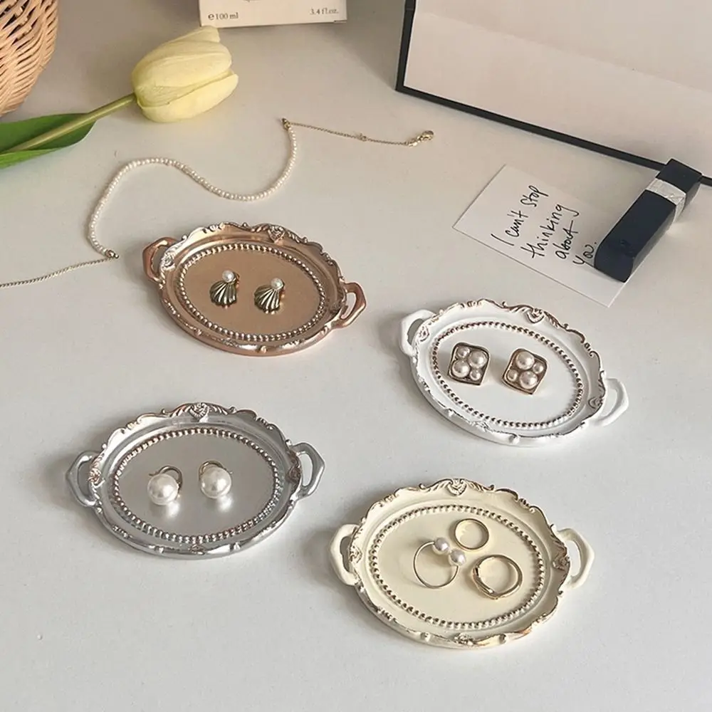 New Nordic Decorative Jewelry Plate Retro Earrings Storage Tray Mini resin Jewelry Dish Necklace Earrings Jewelry Display Tray