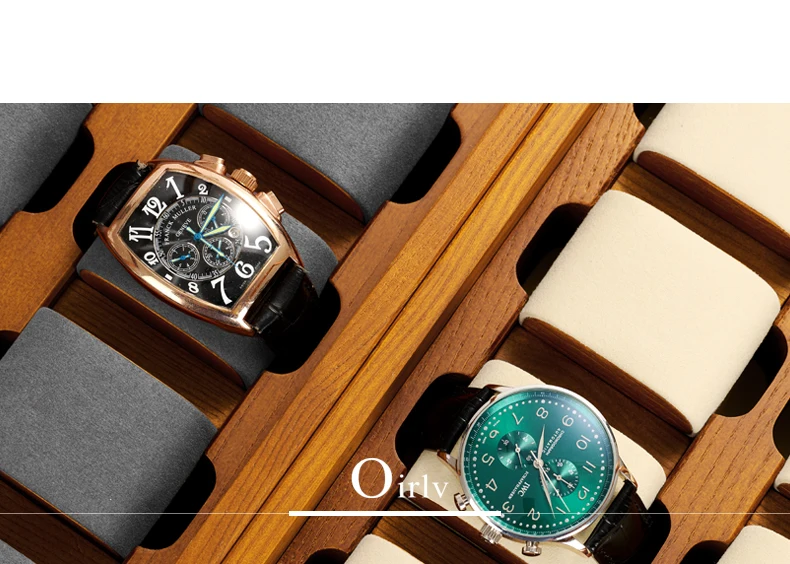 Oirlv Wood Jewelry Organizer Box 6/10 Grids Solid Watch Holder Storage Case Watch Display Box For Wooden Watch Box Watch storage