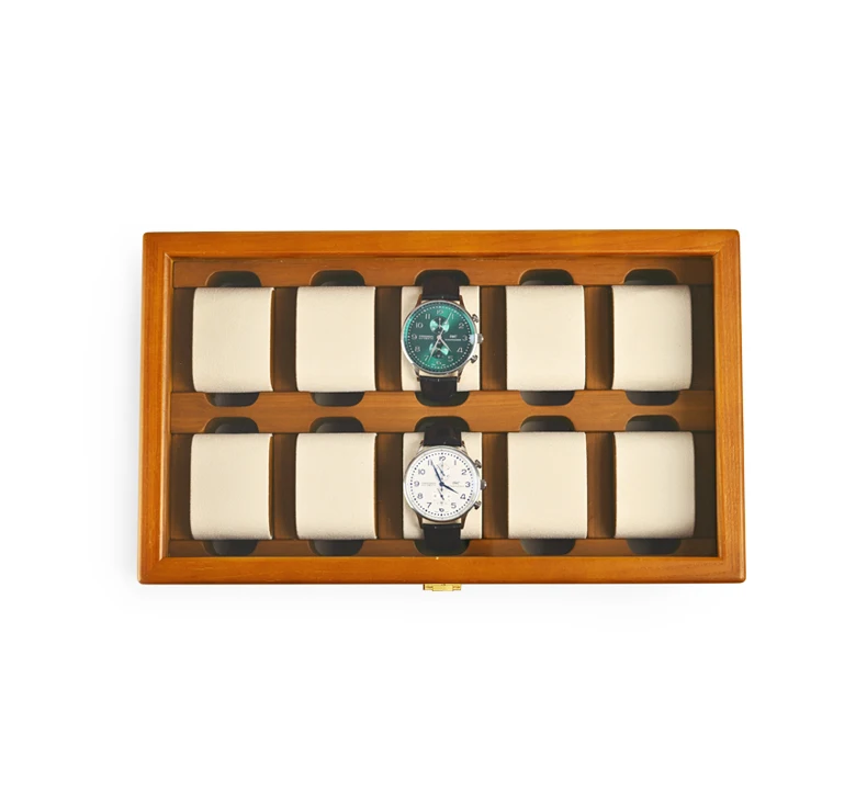 Oirlv Wood Jewelry Organizer Box 6/10 Grids Solid Watch Holder Storage Case Watch Display Box For Wooden Watch Box Watch storage