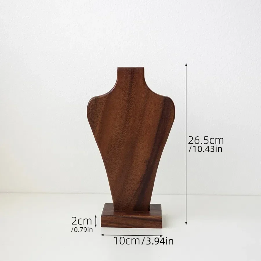 Walnut Wood Model Bust Wooden Jewelry Display Necklace Pendants Mannequin Hanging Earring Holder Jewelry Stands Organizer Rack