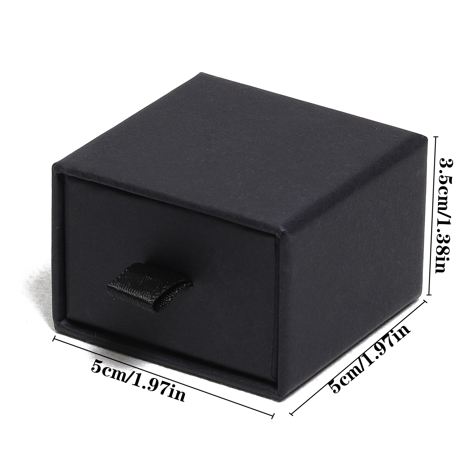 Black Paper Sliding Drawer Jewelry Display Box Necklace Rings Earing Bracelet Storage Packaging Stand With Ribbon Rope Sponge