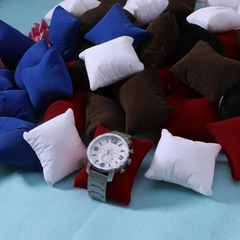 R2LE 10 Pcs Velvet Bracelet Pillow Multicolor Jewelry Pillow Watch Bracelet Cushion Display Stand Set Jewelry Pillow Bag