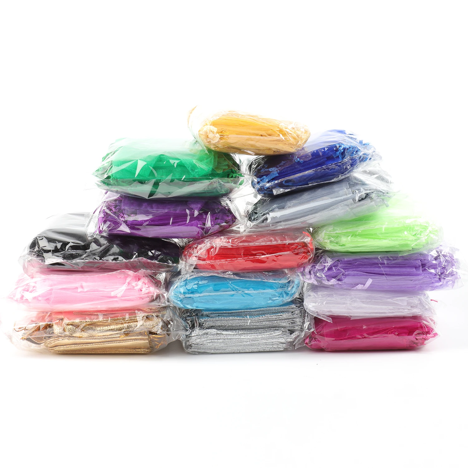 50pcs 7x9 9x12 10x15 Organza Bags Jewelry Packaging Bags Gift Engagement Wedding Party Decoration Drawstring Packaging Pouches