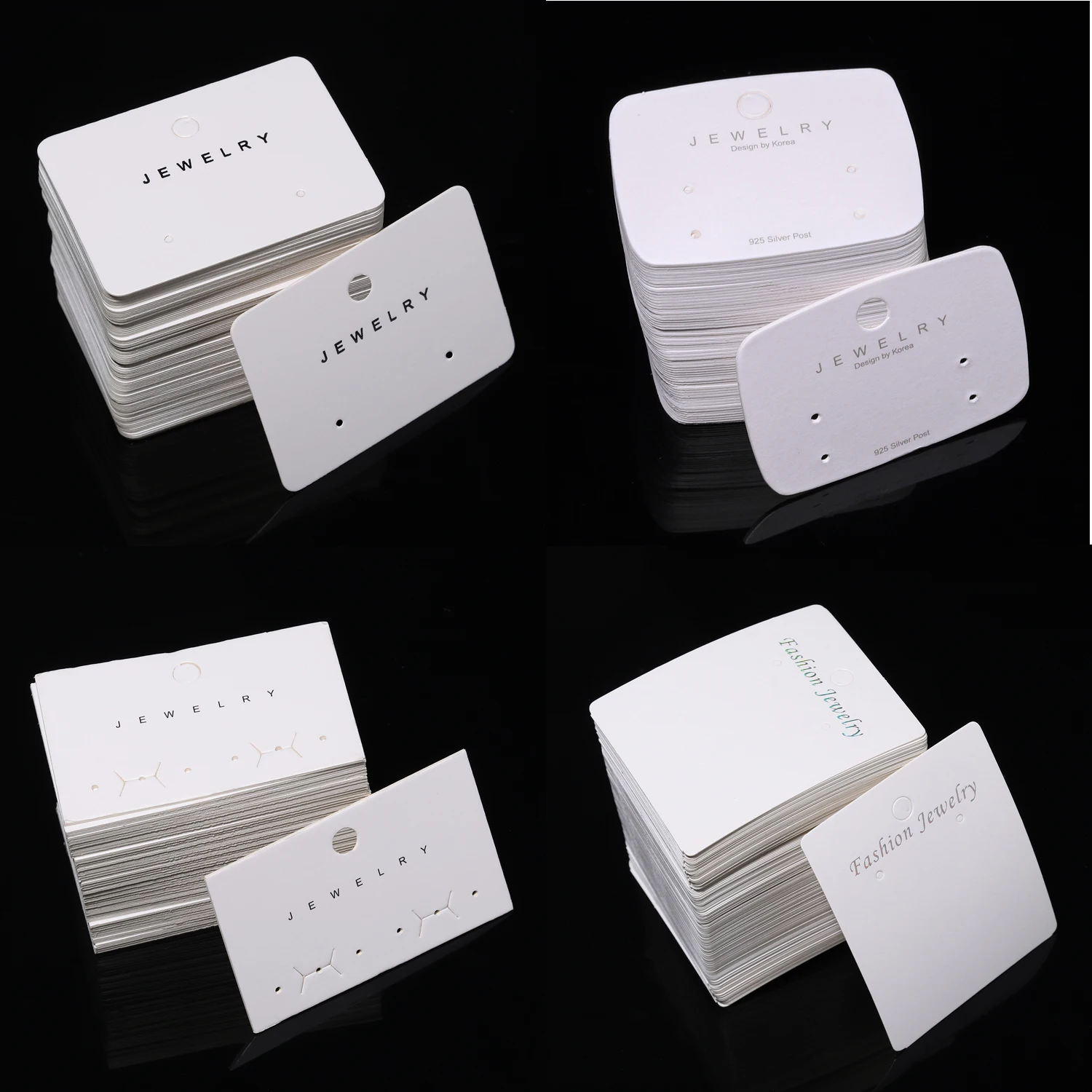 50pcs White Earrings Packing Cards Display Card for DIY Jewelry Earring Studs Retail Price Tag Earring Post Holder