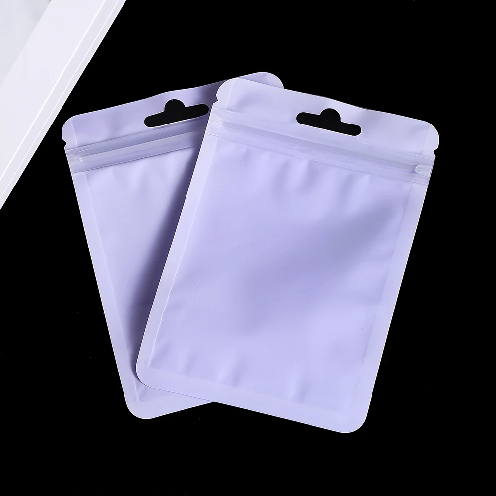 50pcs/lot Reusable Plastic Zip Lock Bags Transparent Purple color Sealing Bag for DIY Jewelry Retail Display Wrap Packaging Bag