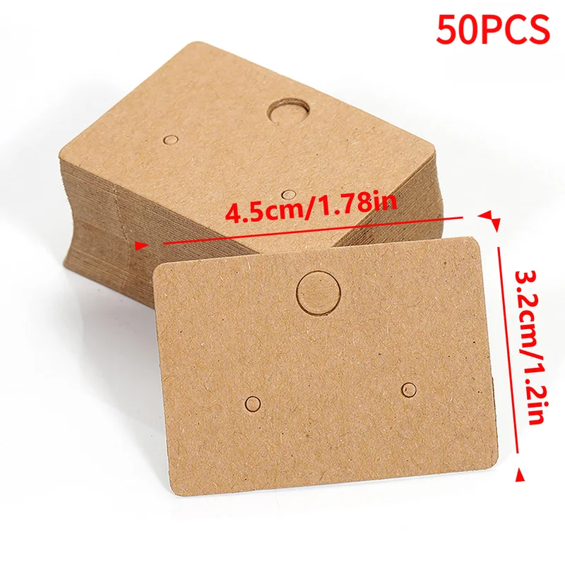 50/100Pcs/ lot Cardboard Earring Display Cards Blank Kraft Paper Jewelry Hanging Tags for Earring Ear Studs Selling Packaging