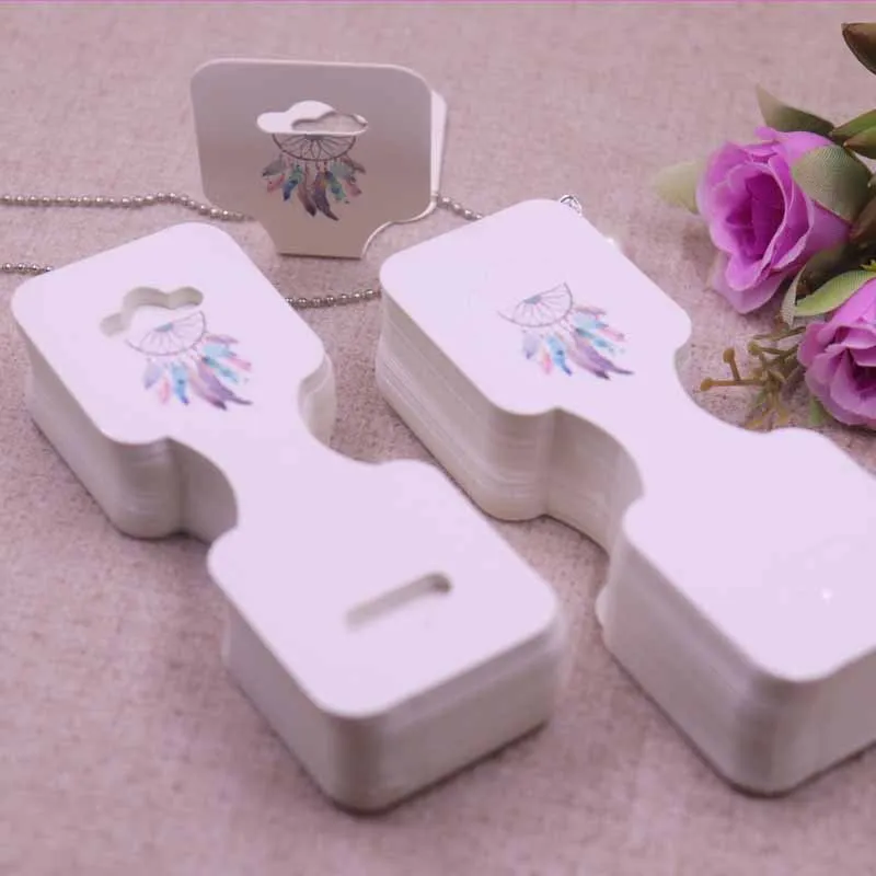 New 50pcs/lot 3.5*9cm New Necklace Card Pendant/Hair Clicp DIY Necklace Card Custom Logo Jewelry Card 300gsm Paper Cardboard