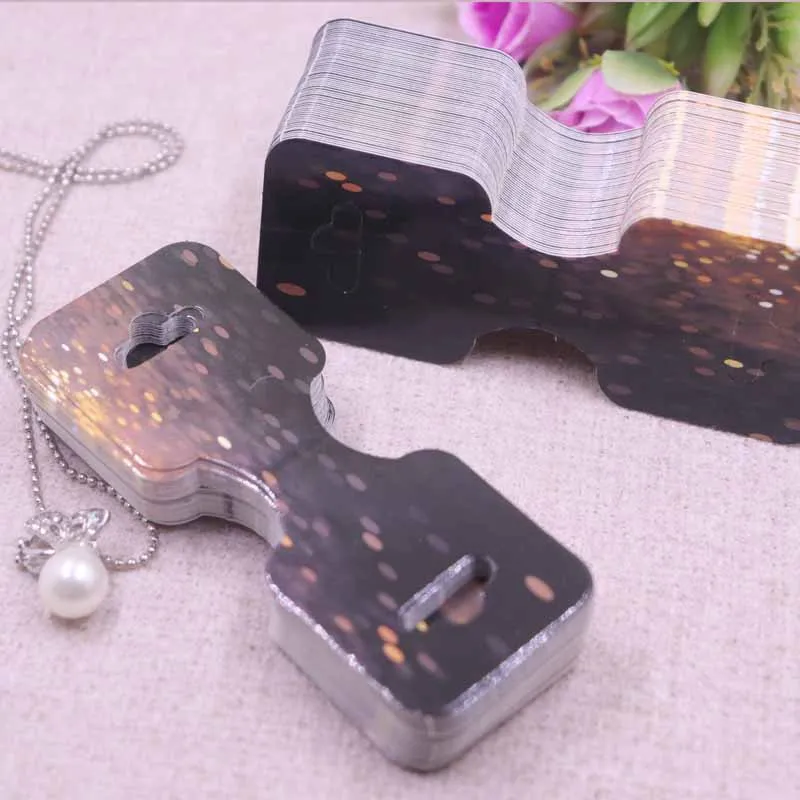 New 50pcs/lot 3.5*9cm New Necklace Card Pendant/Hair Clicp DIY Necklace Card Custom Logo Jewelry Card 300gsm Paper Cardboard