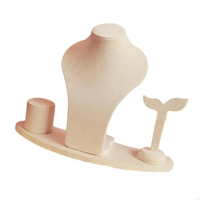 4Pcs/Set Mannequin Bust Jewelry Display Stand Luxury Necklace Ring Earrings Decorative Rack for Stores Use