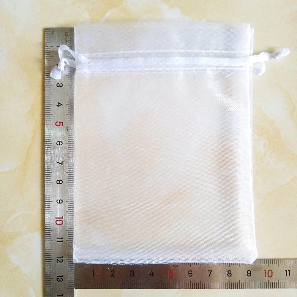 100pcs/Lot Wedding Party White Organza Gift Bags Bag 7x9 9x12 10x15 13x18 15x20 17x23 20x30 30x40cm Jewelry Packaging Bags Pouch