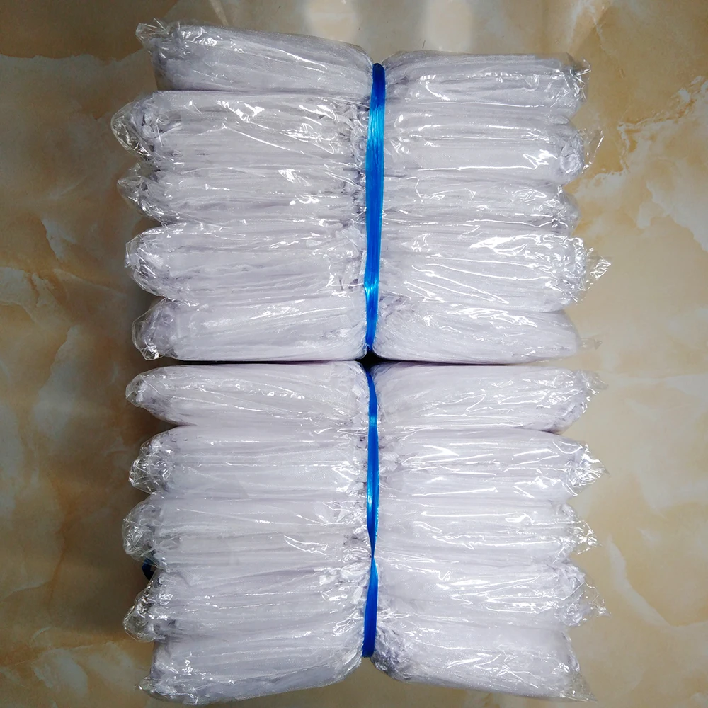 100pcs/Lot Wedding Party White Organza Gift Bags Bag 7x9 9x12 10x15 13x18 15x20 17x23 20x30 30x40cm Jewelry Packaging Bags Pouch