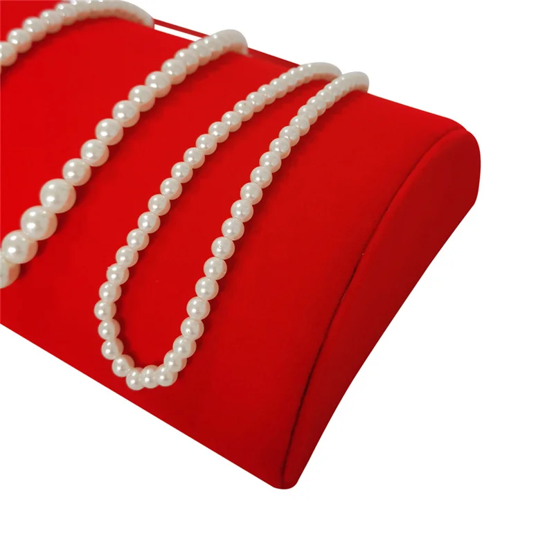 Velvet Jewelry Organizer Display Stand Window Counter Semicircle Shape Bracelet Storage Plate Necklace Pendant Quality Organizer